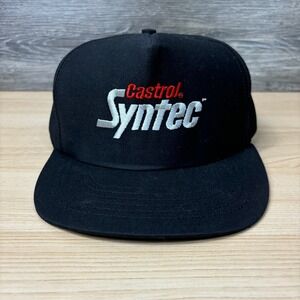 Vintage Castrol‎ Hat Cap Snapback Black Racing Syntec